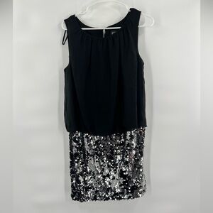 Adrianna Papell black sleeveless sequin dress size 8
